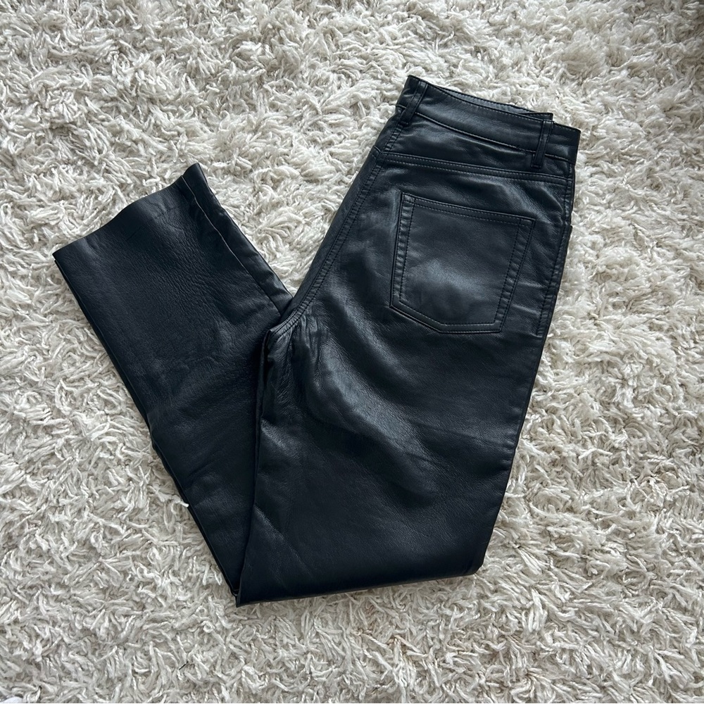 BLACK LEATHER WILFRED PANTS